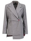 Women's Long Sleeve Striped Blazer with Unique Cut Design