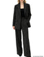 Platlogy Sparkle Vertical Stripe Women Two Piece Blazer And Trouser Suit Formal Business Office Outfit