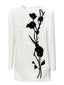 Women Floral Embroidered Blazer Dress Round Neck Long Sleeve Workwear Mini Dress