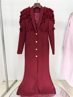 Formal Long Sleeve Tailored Blazer Gown For Women