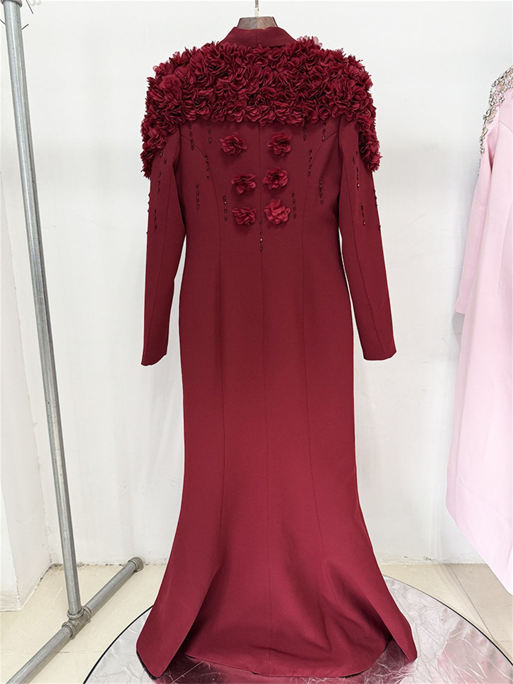 Formal Long Sleeve Tailored Blazer Gown For Women