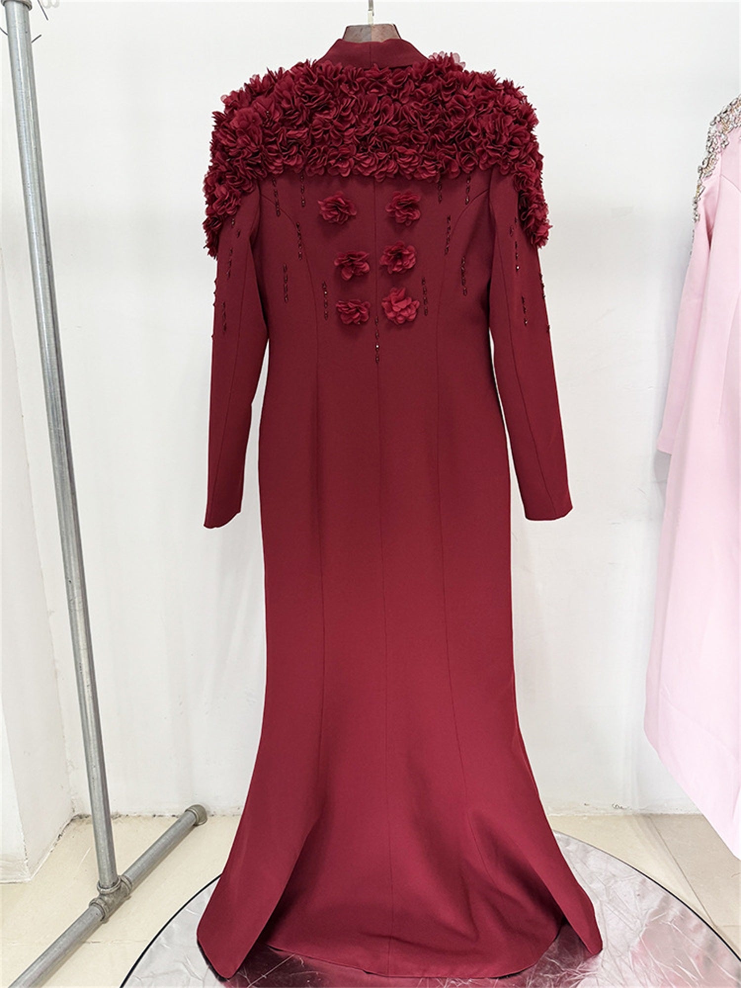 Formal Long Sleeve Tailored Blazer Gown For Women