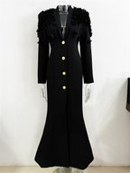 Formal Long Sleeve Tailored Blazer Gown For Women