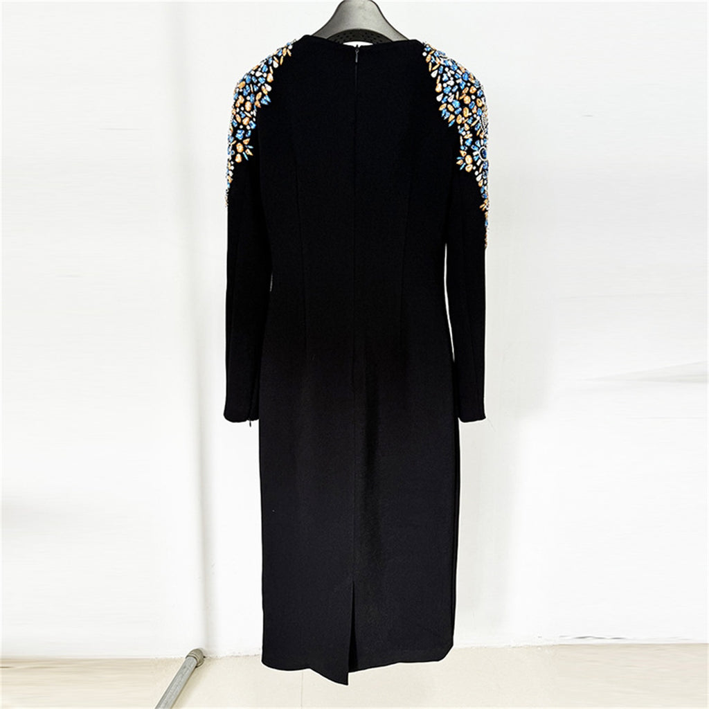 Elegant Sheath Midi Dress with Crystal Embellishments for Banquets