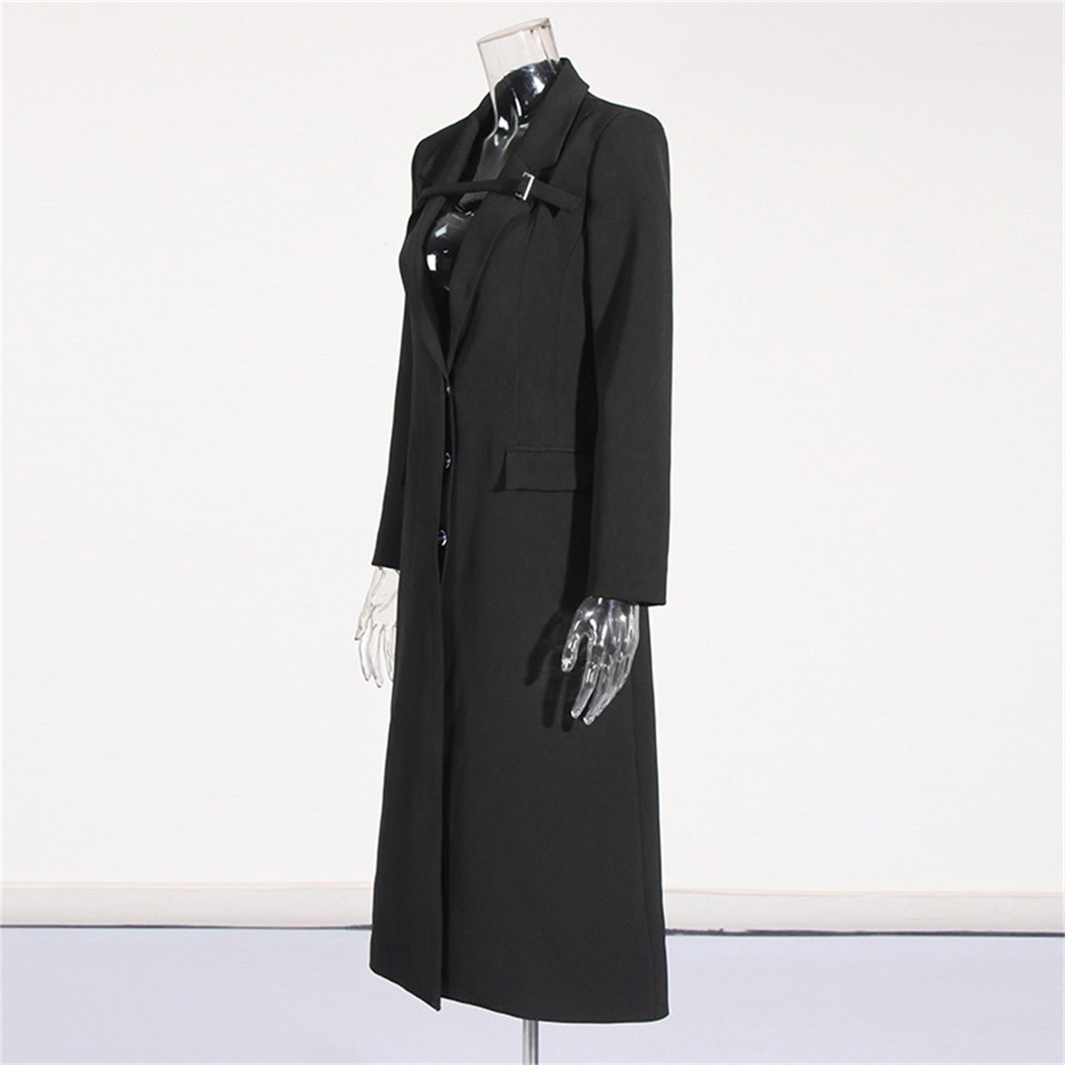 Women Long Sleeve Blazer Dress Elegant Bodycon Party Maxi Coat