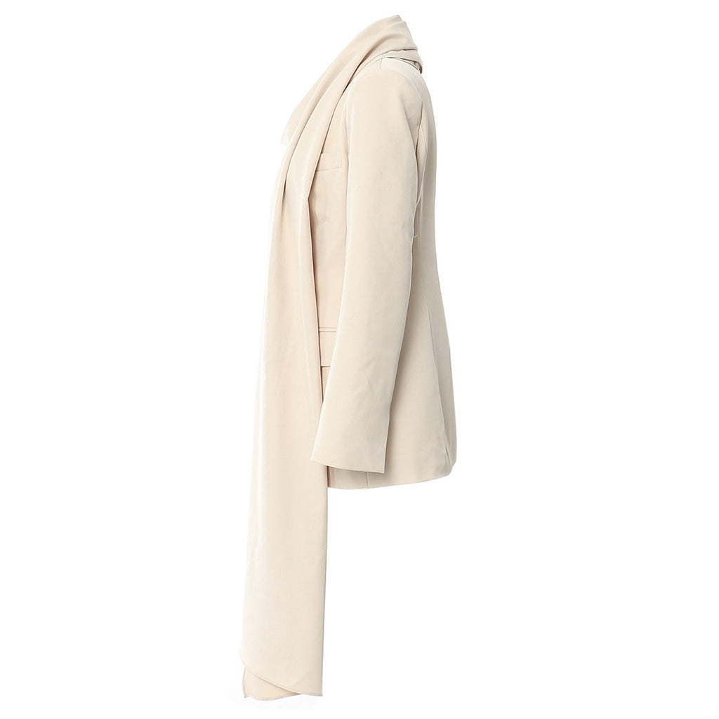 Women Fashion Draped Cape Style Blazer Unique Long Sleeve Suit Top