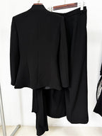 Office Elegant Draped Detail Two Piece Suit