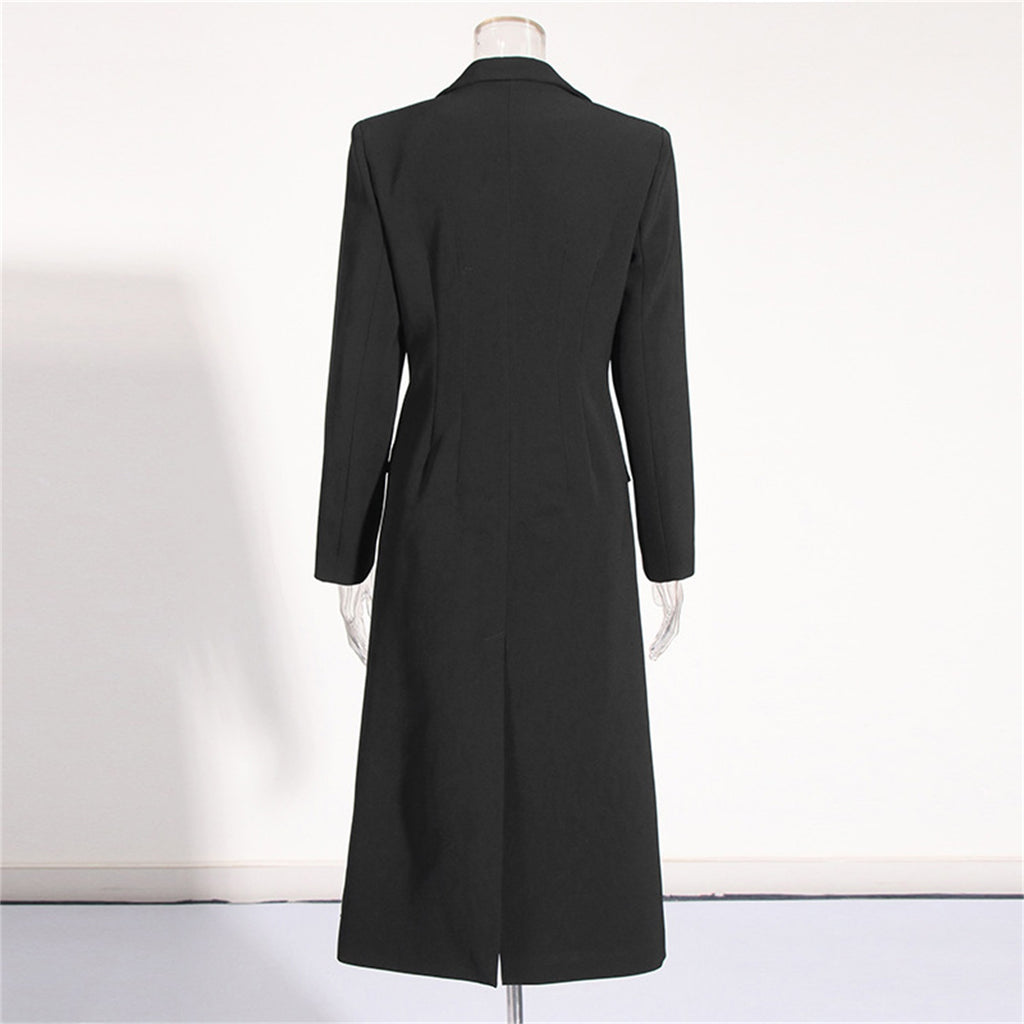 Women Long Sleeve Blazer Dress Elegant Bodycon Party Maxi Coat