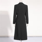 Women Long Sleeve Blazer Dress Elegant Bodycon Party Maxi Coat