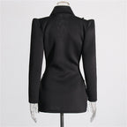 Luxury Beaded And Rhinestone Bodycon Blazer Dress For Formal Occasions