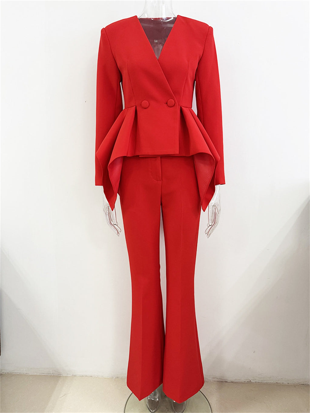 Women’s Tailored Peplum Blazer Suit Set For Special Occasions