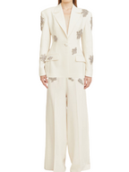 Rhinestone Embellished Tailored Blazer And Pants Two Piece Set