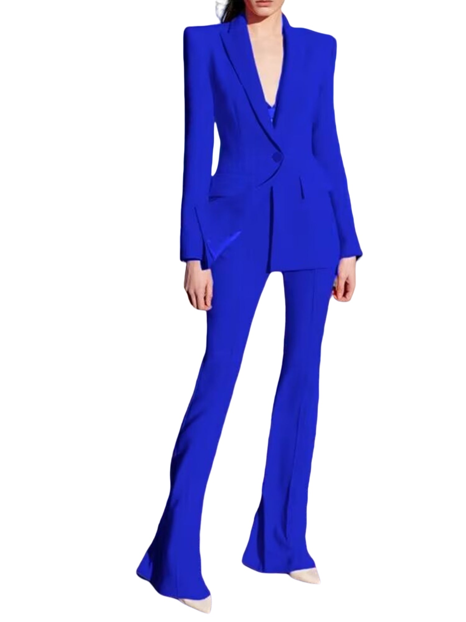 Women 2 Piece Blazer Pants Set Elegant Business Casual Workwear Outfit