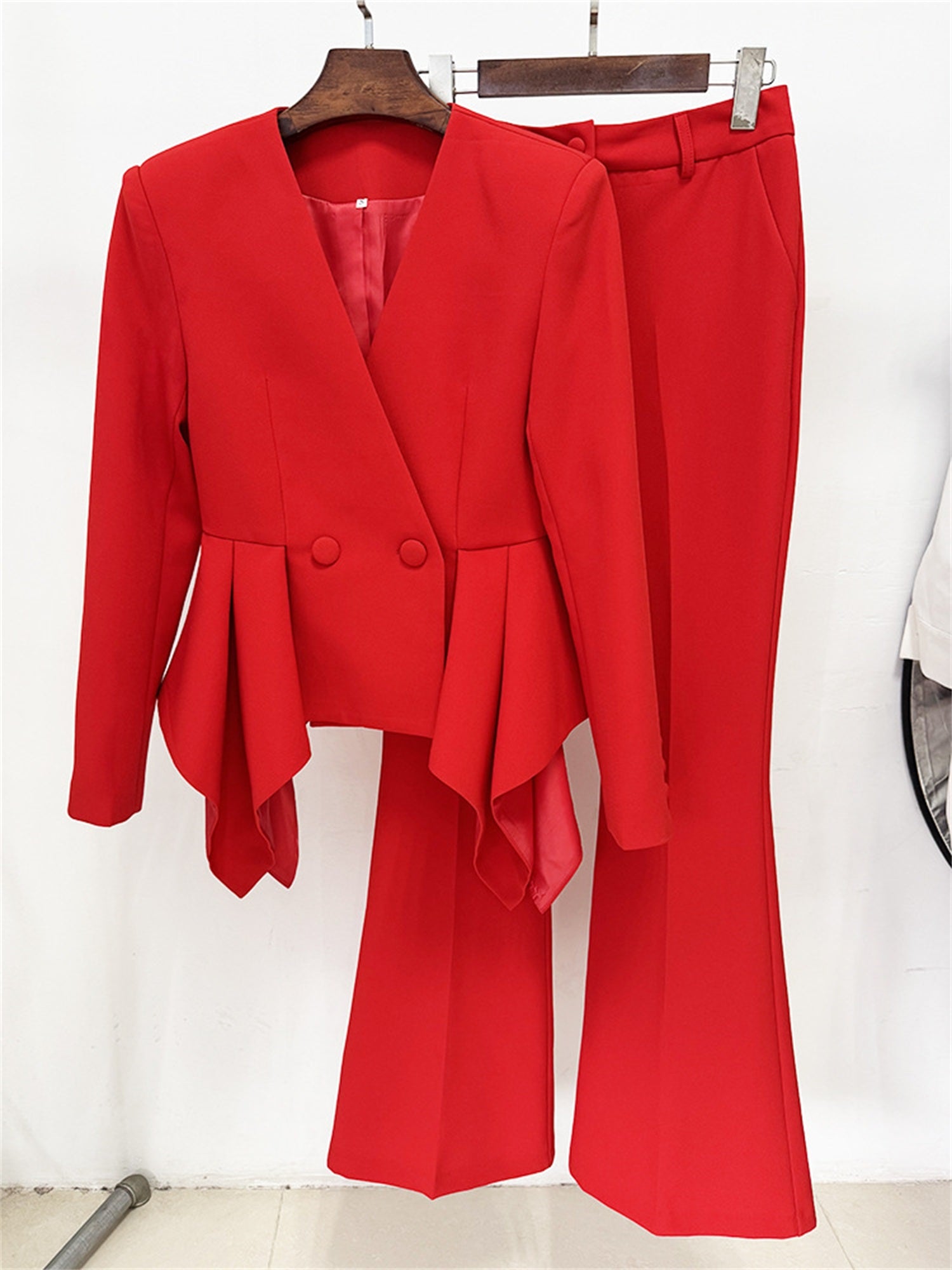 Women’s Tailored Peplum Blazer Suit Set For Special Occasions