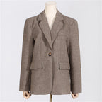 Women's Unique Artistic Flower Accent Structured Blazer