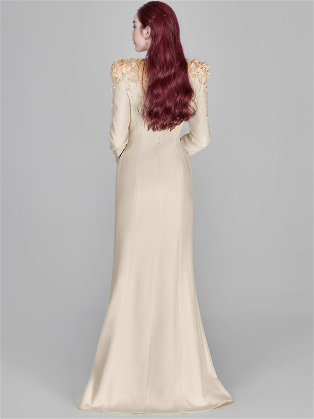 Formal Long Sleeve Tailored Blazer Gown For Women