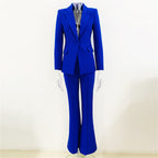 Women 2 Piece Blazer Pants Set Elegant Business Casual Workwear Outfit