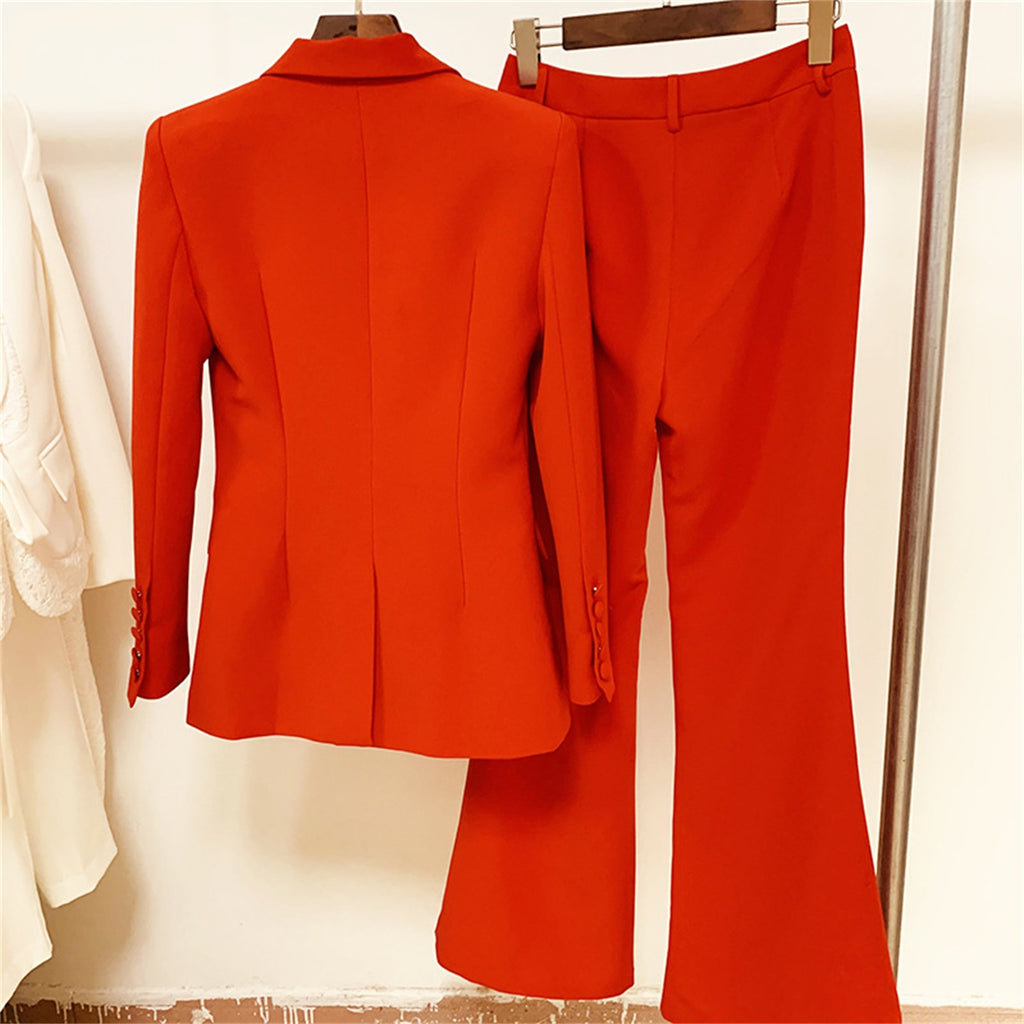 Women 2 Piece Blazer Pants Set Elegant Business Casual Workwear Outfit