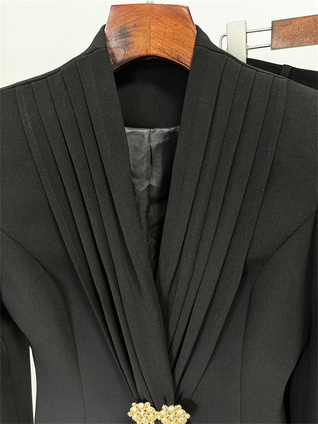 Office Elegant Draped Detail Two Piece Suit