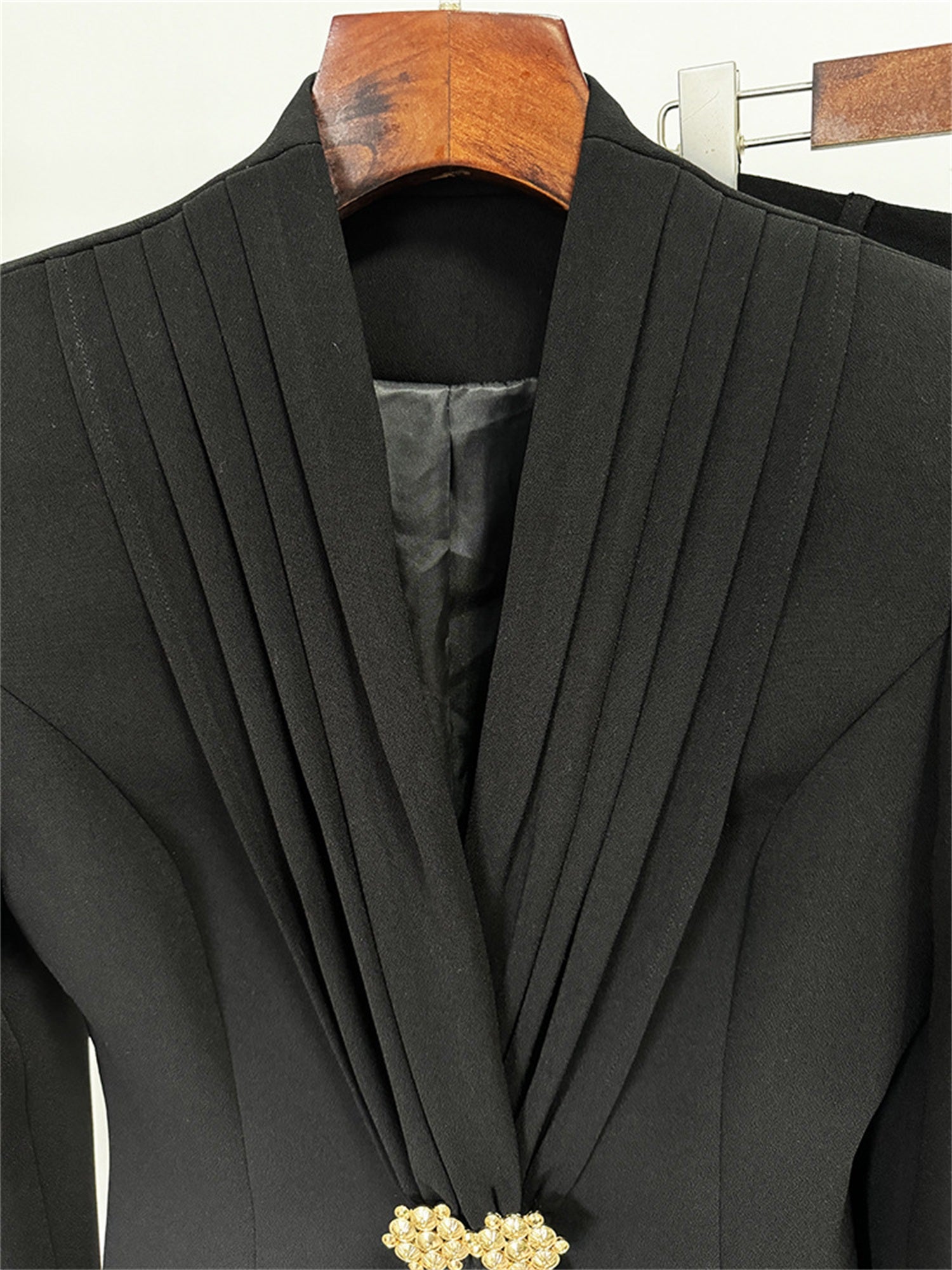 Office Elegant Draped Detail Two Piece Suit