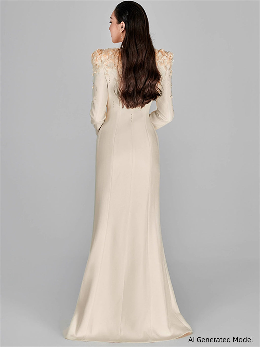Platlogy Formal Long Sleeve Tailored Blazer Gown For Women