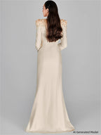 Platlogy Formal Long Sleeve Tailored Blazer Gown For Women