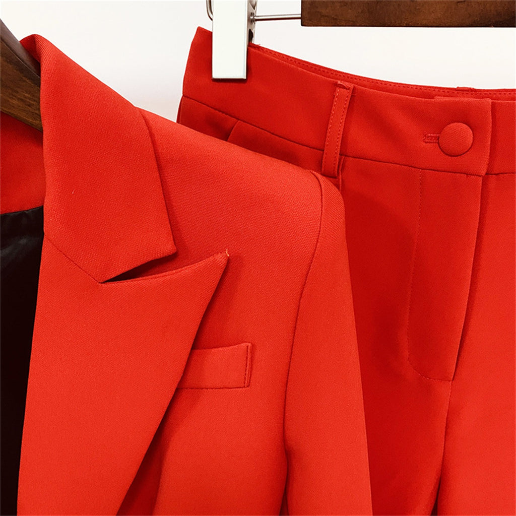 Women 2 Piece Blazer Pants Set Elegant Business Casual Workwear Outfit