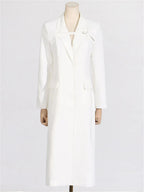 Women Long Sleeve Blazer Dress Elegant Bodycon Party Maxi Coat