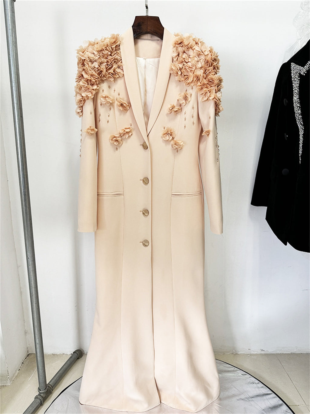 Formal Long Sleeve Tailored Blazer Gown For Women