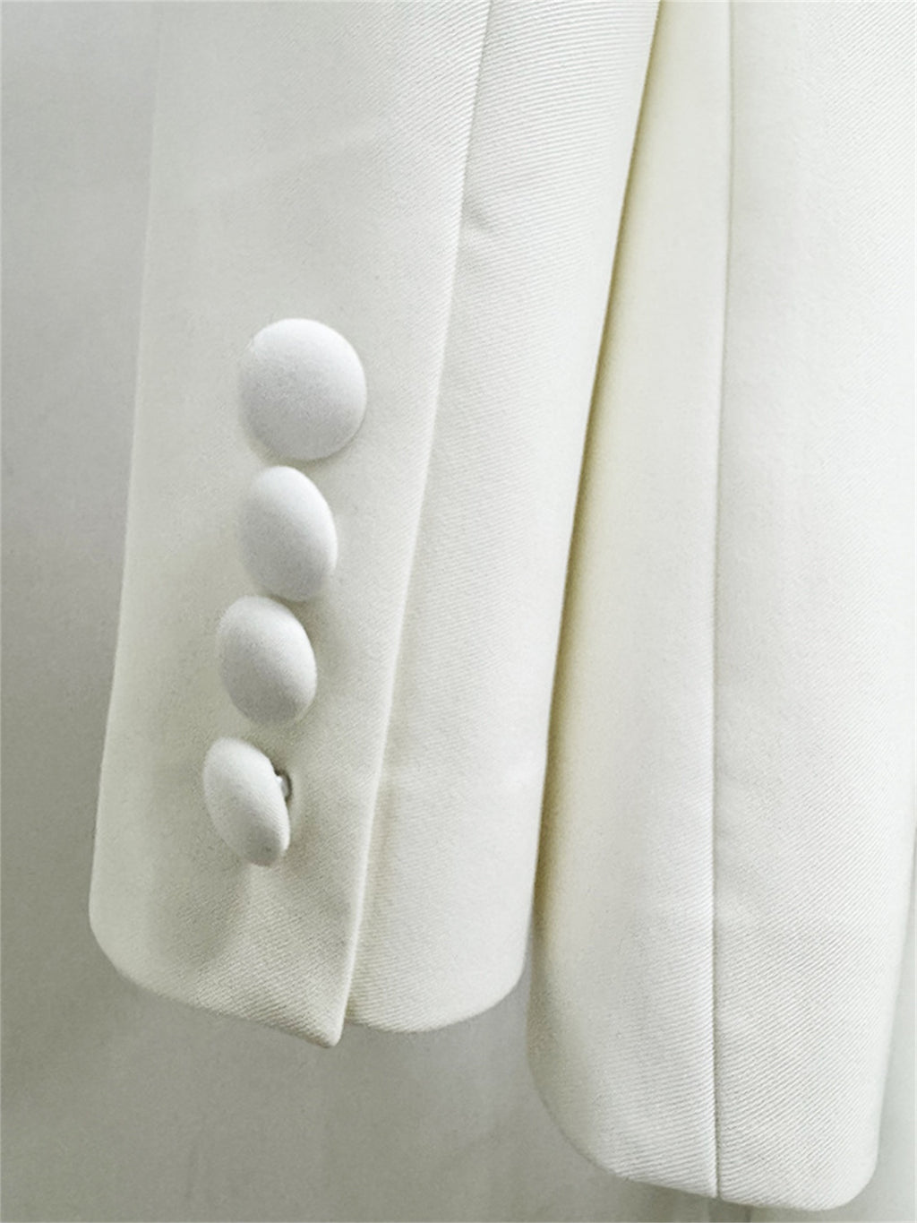 Platlogy Luxury Gold Beaded White Two Piece Women Suit Elegant Formal Blazer And Trouser Set For Business Wedding Party