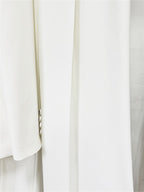 Platlogy Luxury Gold Beaded White Two Piece Women Suit Elegant Formal Blazer And Trouser Set For Business Wedding Party