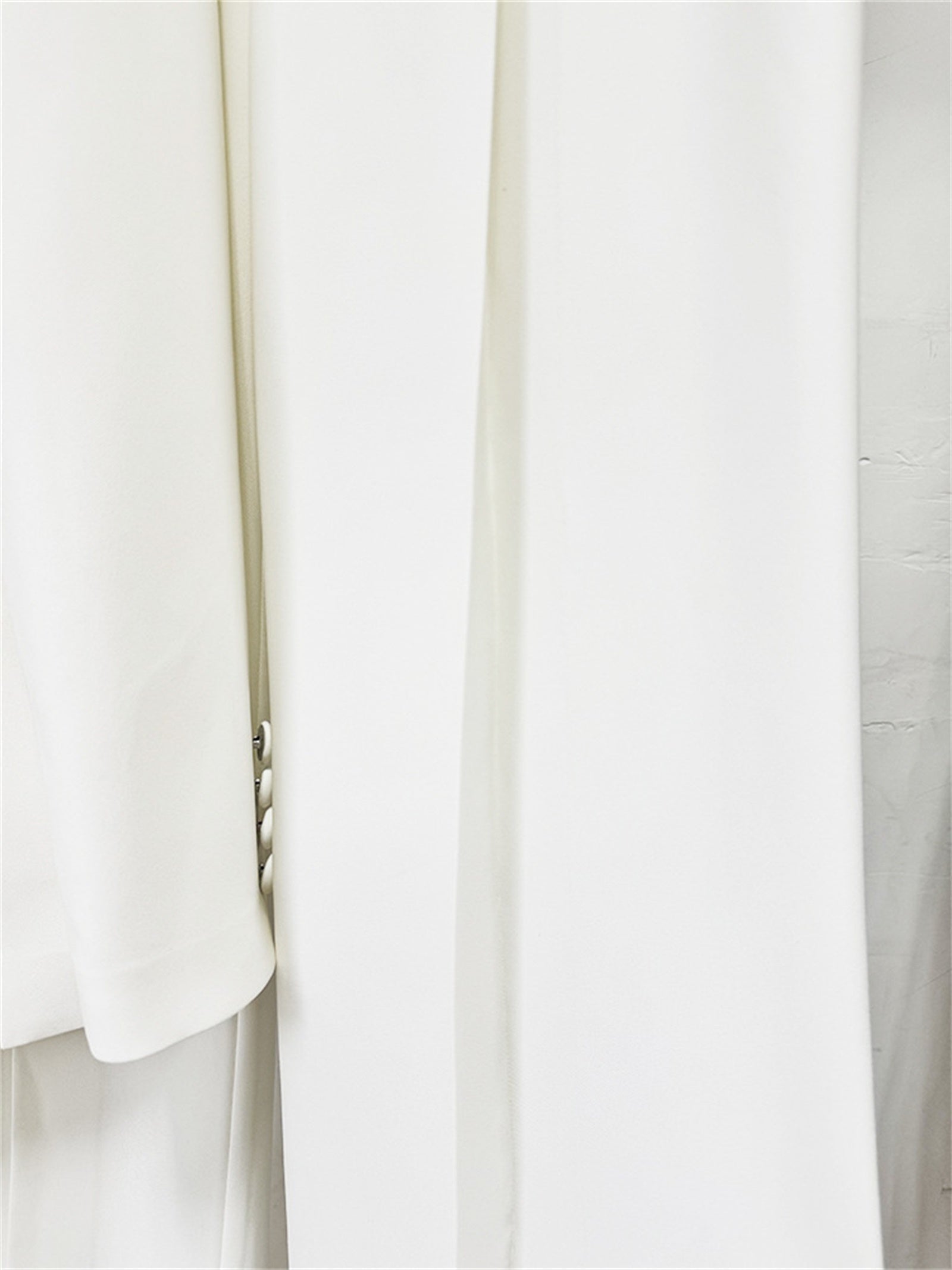 Platlogy Luxury Gold Beaded White Two Piece Women Suit Elegant Formal Blazer And Trouser Set For Business Wedding Party