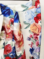Platlogy Floral Print White Blazer and Straight Pants Two Piece Women Formal Suit Set For Party Business Daily Wear