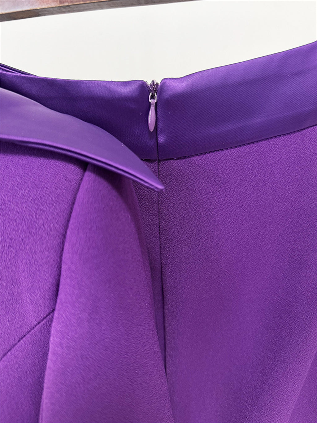Platlogy Purple Elegant Cropped Blazer Mermaid Maxi Skirt Two Piece Formal Outfit For Evening Party Wedding Guest