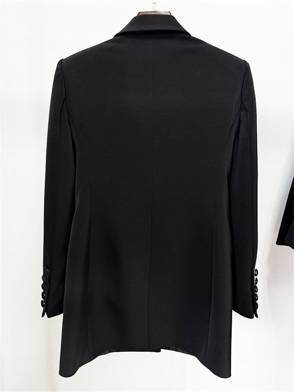 Platlogy Women's Luxury Designer Jacket Slim Fitting Rhinestone Diamonds Beaded Long Blazer Coat