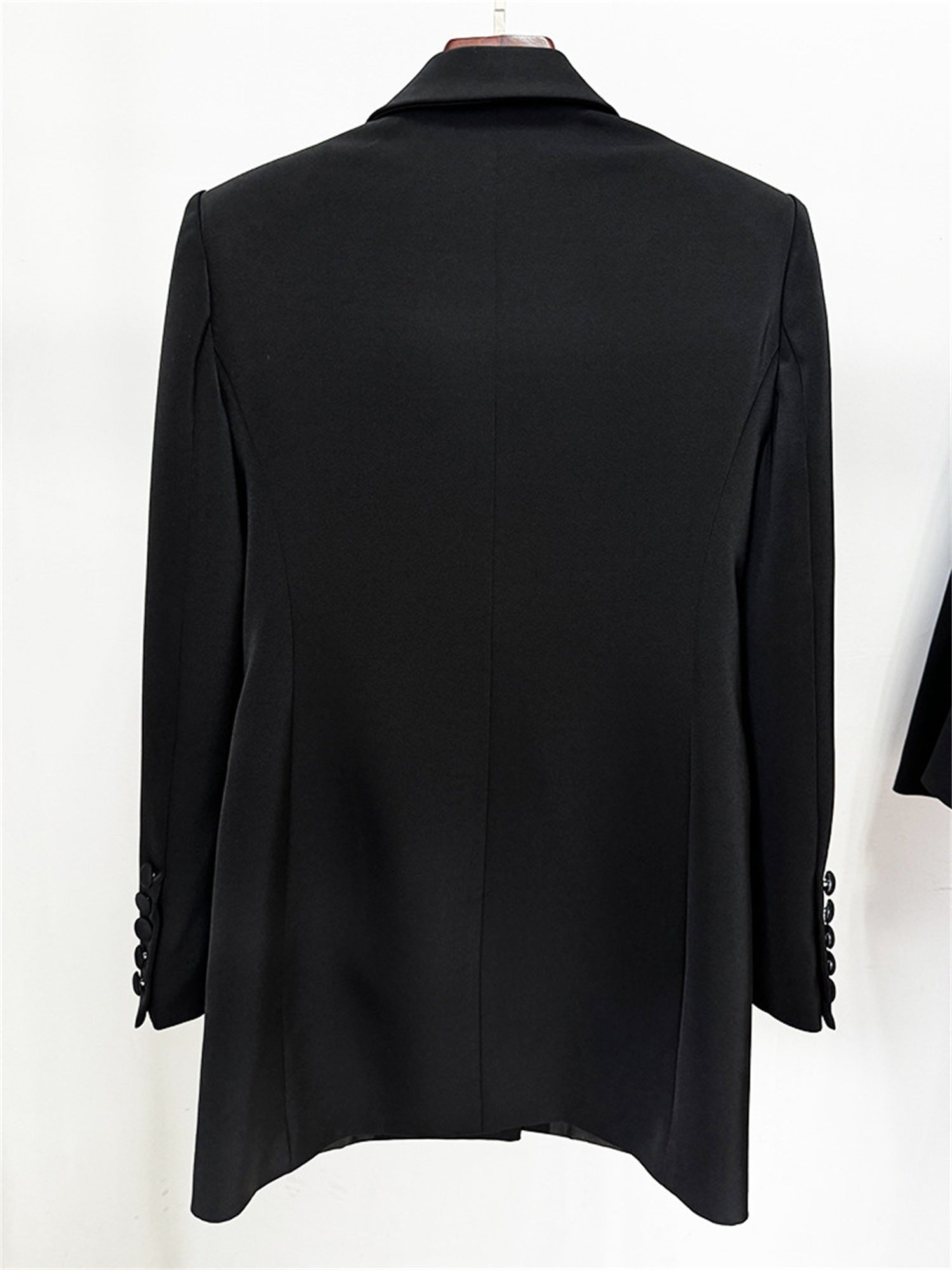 Platlogy Women's Luxury Designer Jacket Slim Fitting Rhinestone Diamonds Beaded Long Blazer Coat