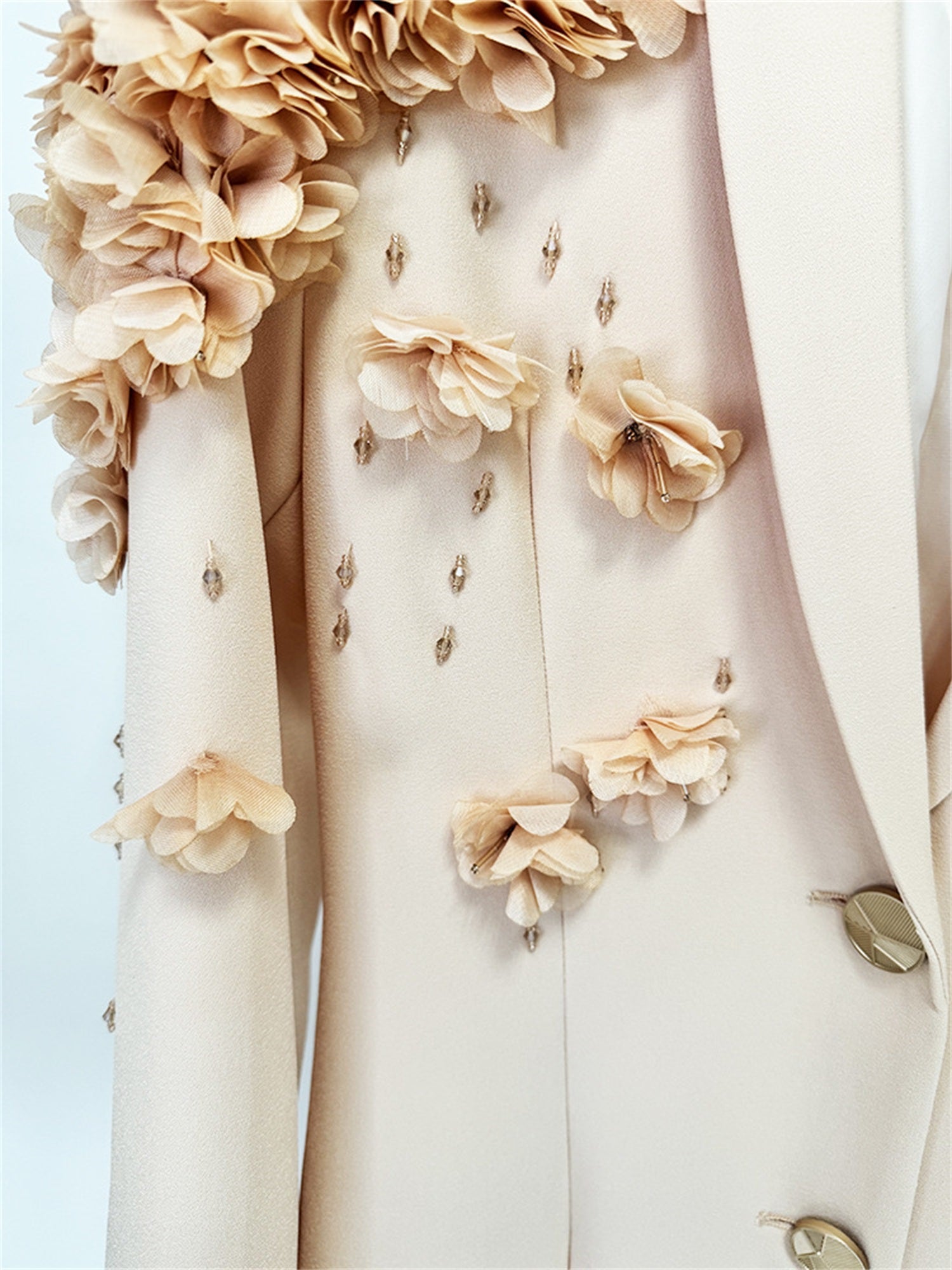 Formal Long Sleeve Tailored Blazer Gown For Women