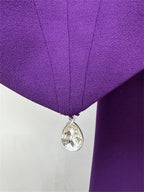 Platlogy Purple Elegant Cropped Blazer Mermaid Maxi Skirt Two Piece Formal Outfit For Evening Party Wedding Guest