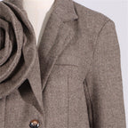 Women's Unique Artistic Flower Accent Structured Blazer
