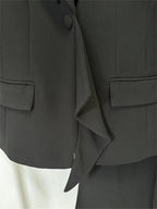 Platlogy Elegant Butterfly Sequin Rhinestone Blazer Wide Leg Pants 2 Piece Women Suit Formal Business Party Outfit