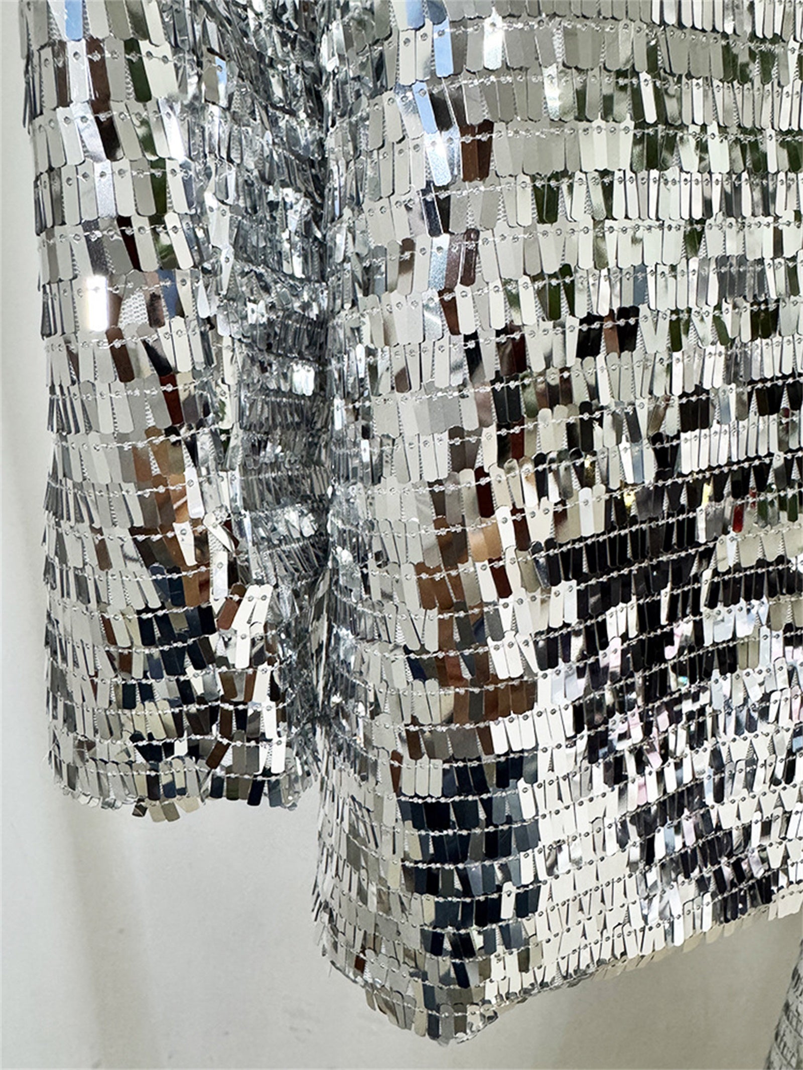 Platlogy Silver Sequin Blazer Pant Set Women Glitter Two Piece Outfit For Party Prom Stage Show