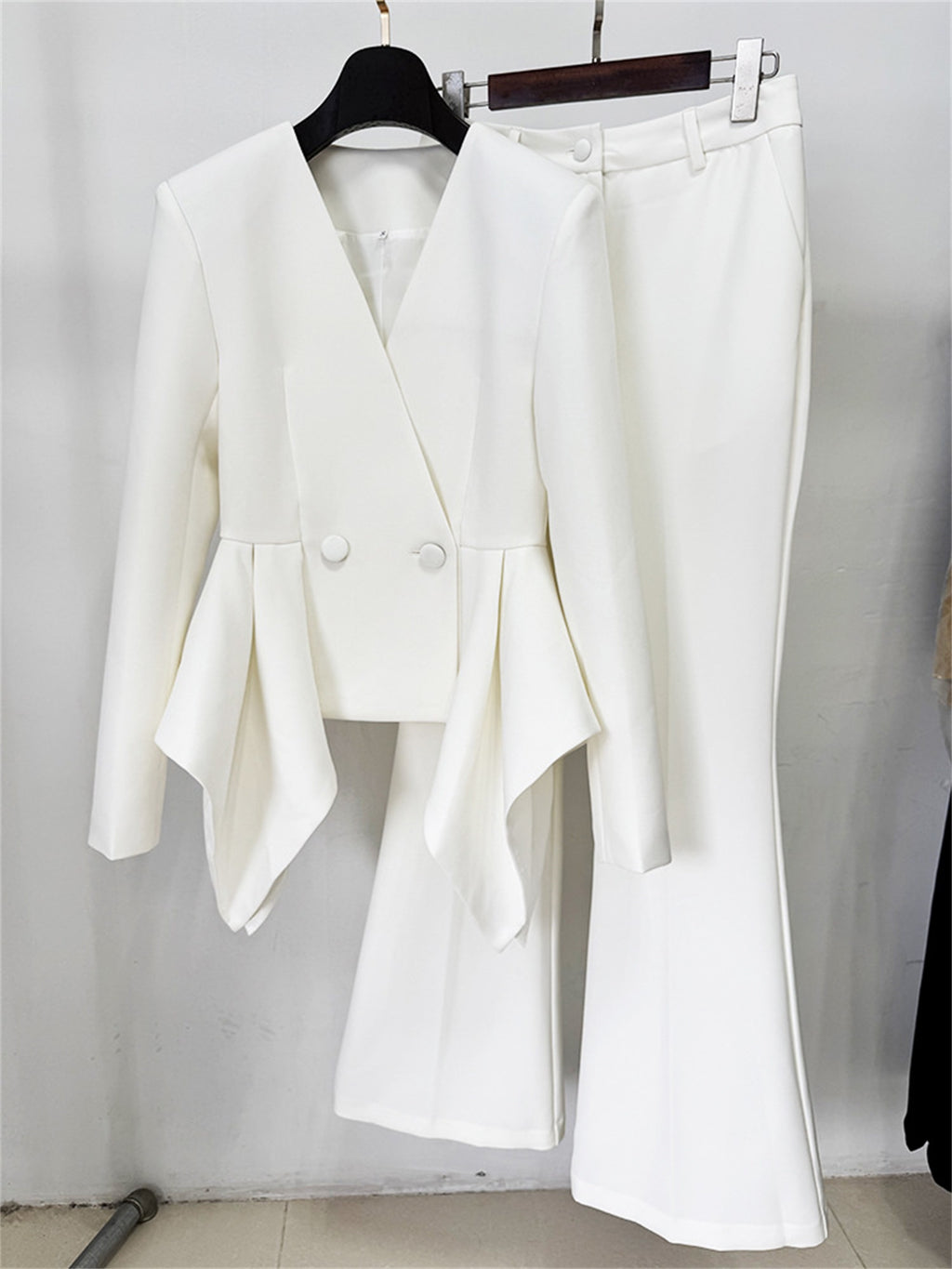 Women’s Tailored Peplum Blazer Suit Set For Special Occasions