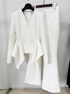 Women’s Tailored Peplum Blazer Suit Set For Special Occasions