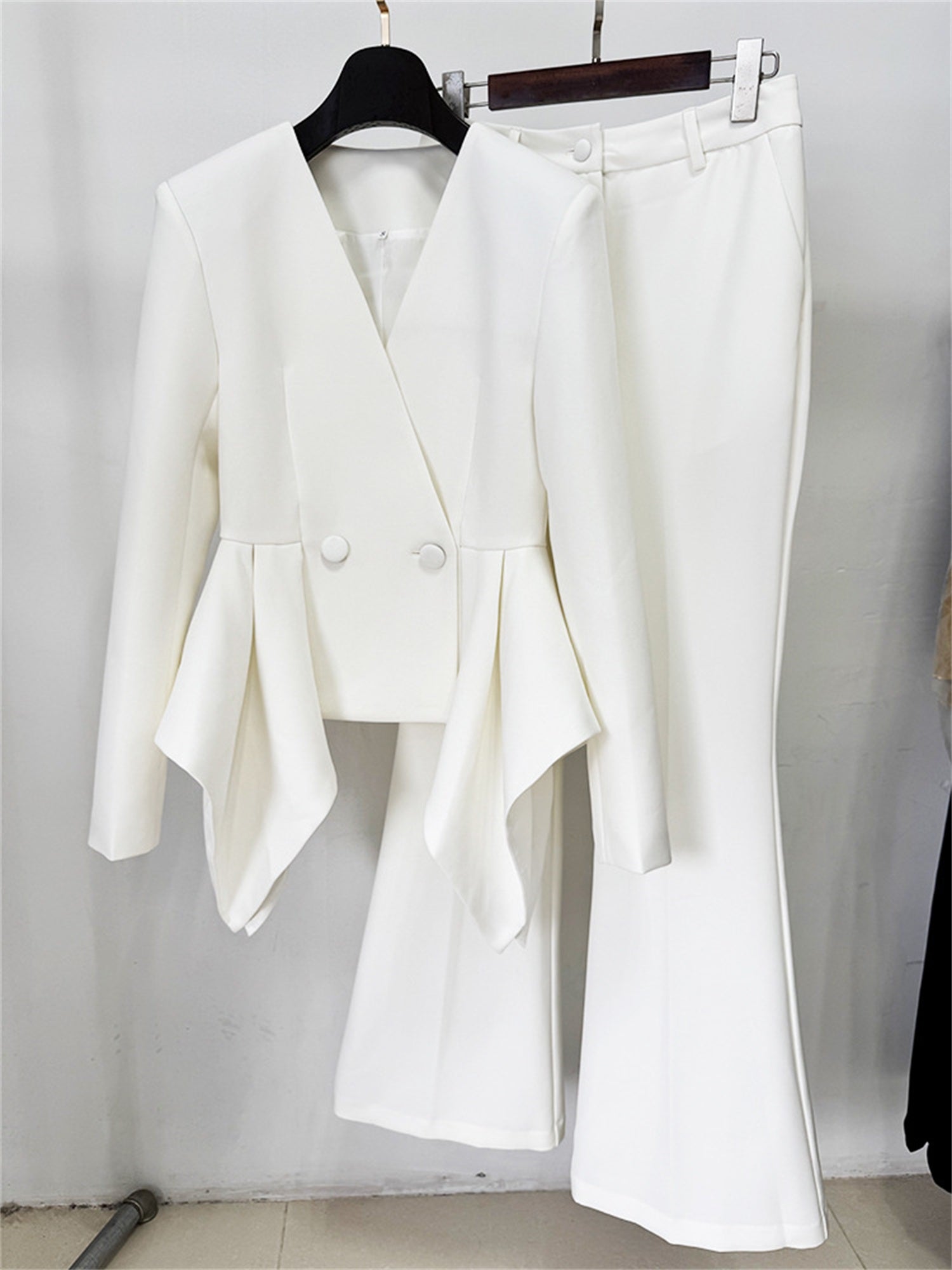 Women’s Tailored Peplum Blazer Suit Set For Special Occasions