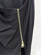 Platlogy Red Sleeveless Mock Neck Maxi Dress With Side Zipper Ruched Bodycon Party Long Dress