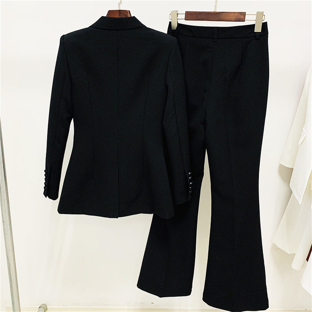 Women 2 Piece Blazer Pants Set Elegant Business Casual Workwear Outfit