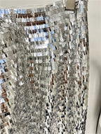 Platlogy Silver Sequin Blazer Pant Set Women Glitter Two Piece Outfit For Party Prom Stage Show