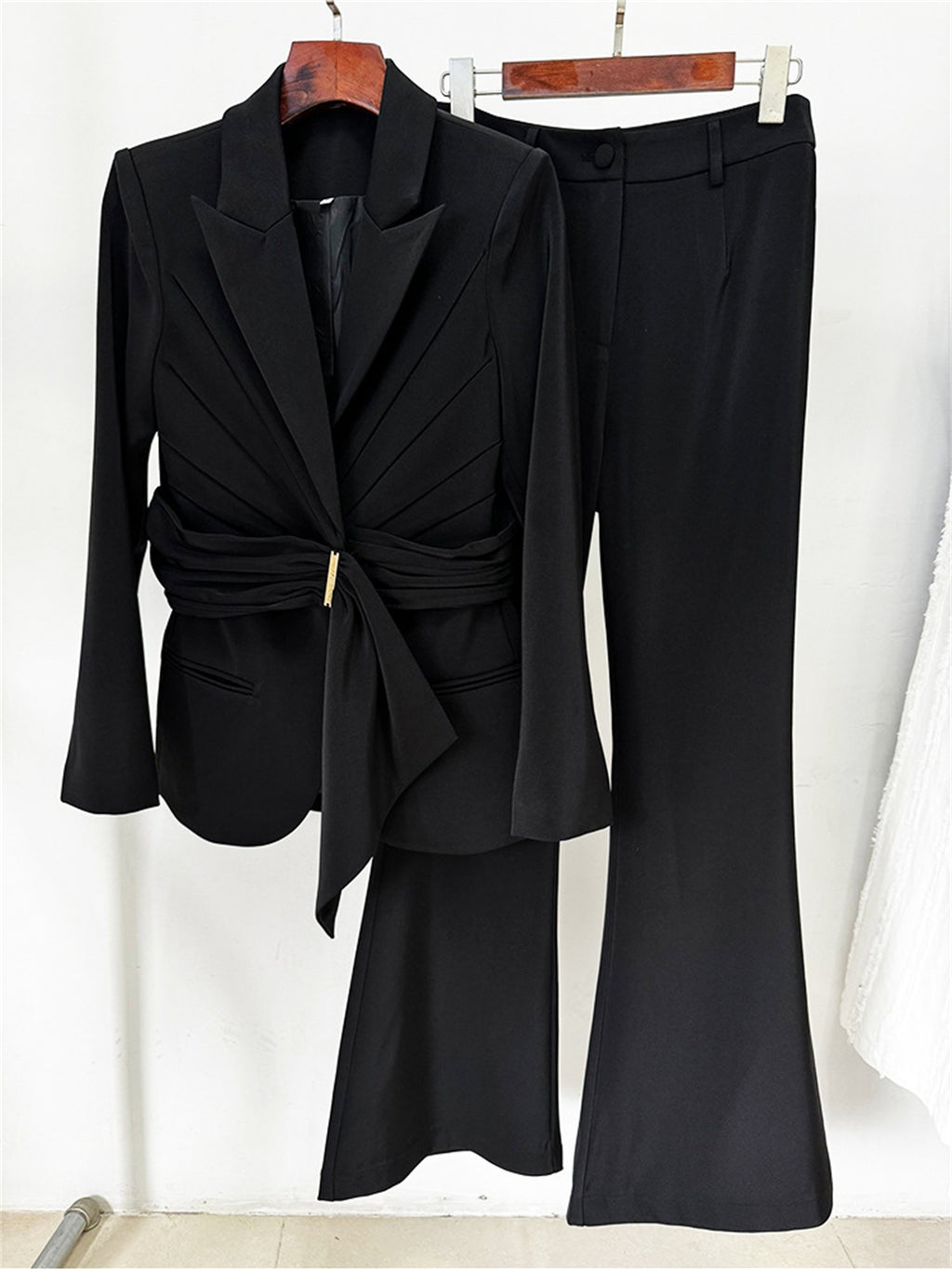 Long Sleeve Blazer And Matching Pants Set Professional Attire
