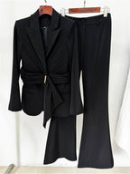 Long Sleeve Blazer And Matching Pants Set Professional Attire