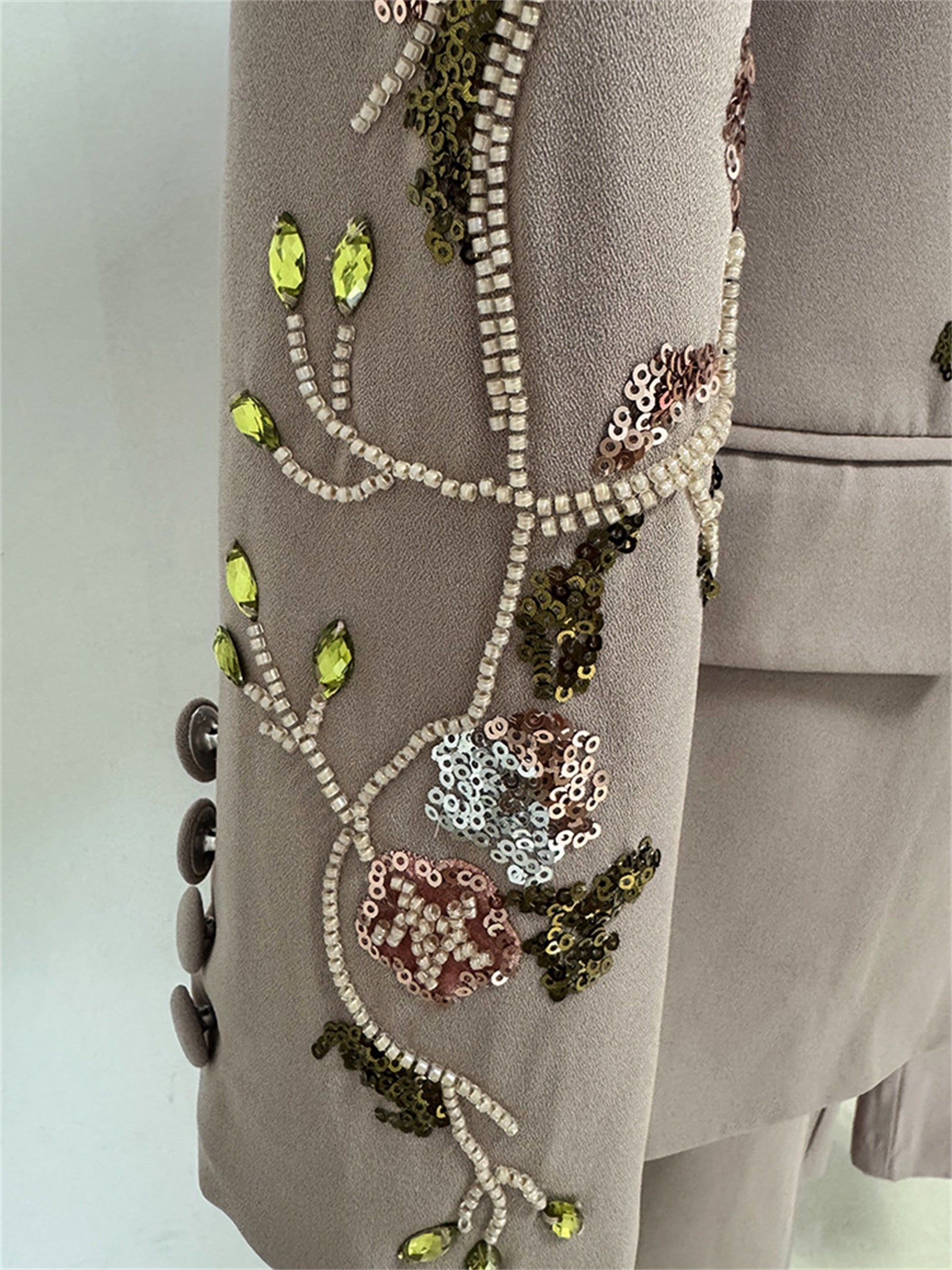Platlogy Elegant Floral Embroidery Blazer Pant Set Women Formal Business Two Piece Suit For Wedding Party Office Wear